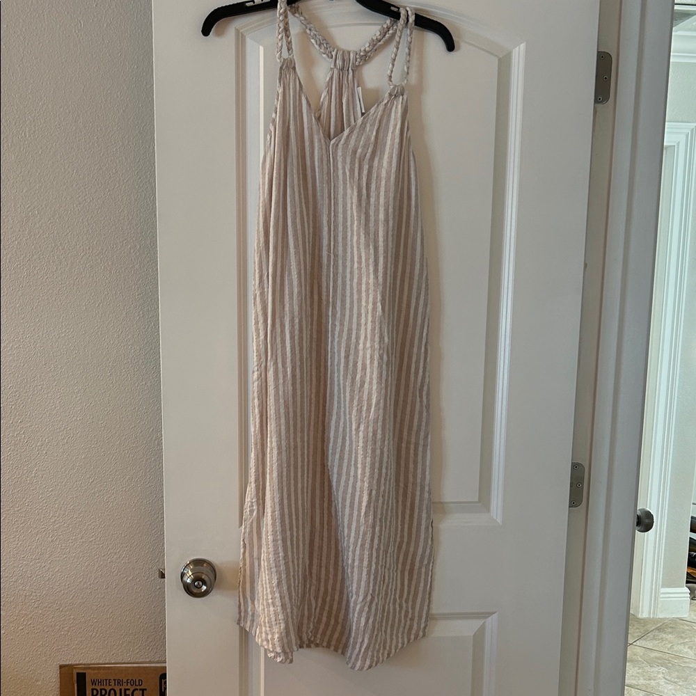 Rachel Ashwell Beige Striped Dress